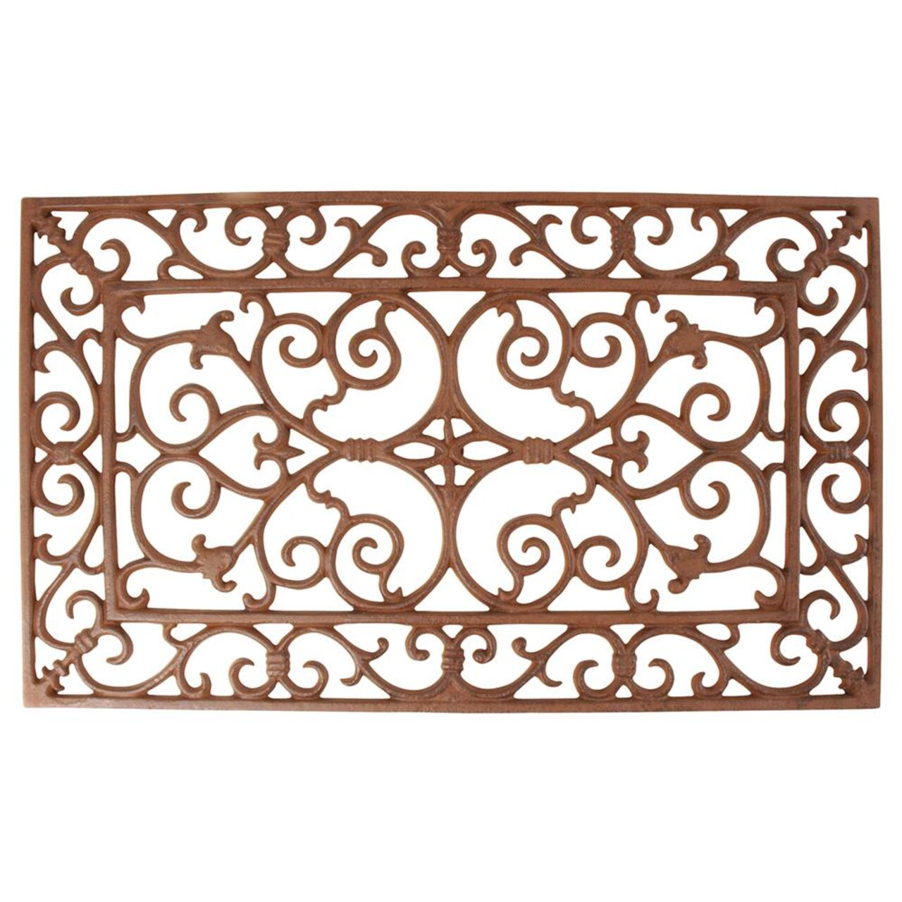 Esschert Design Classic Rectangle Cast Iron Door Mat 22.9 x 13.4 in Antique Brown